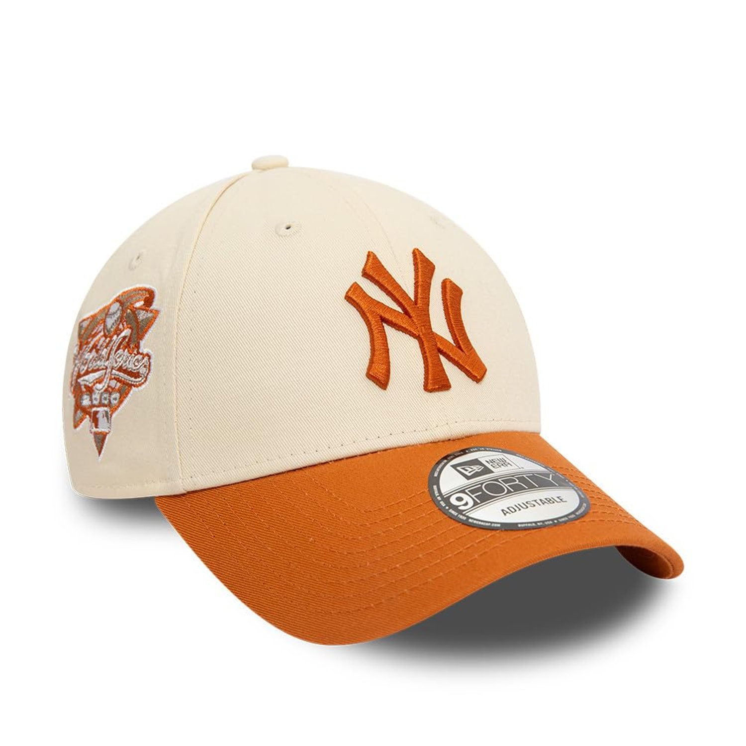 New Era New York Yankees MLB World Series 2000 Sidepatch Beige Brown 9Forty Adjustable Cap - One-Size