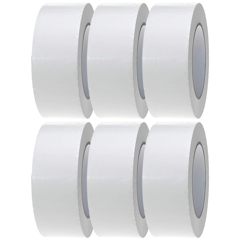 Crimson Starfish White Duct Tape | 6 Rolls of 48mm x 45m Gaffer Tape | Water Resistant Duct Tape | Adhesive Tape Multi-Use for Indoor/Outdoor | Strong Adhesive Tape
