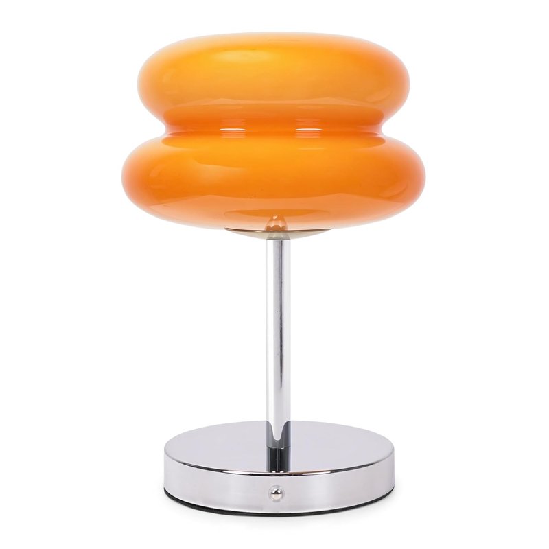 ValueLights | Orange Rechargeable LED Portable Table Lamp with Macaron Lampshade, Touch Button Dimmable Light | Table Lamps & Home Improvements Essential