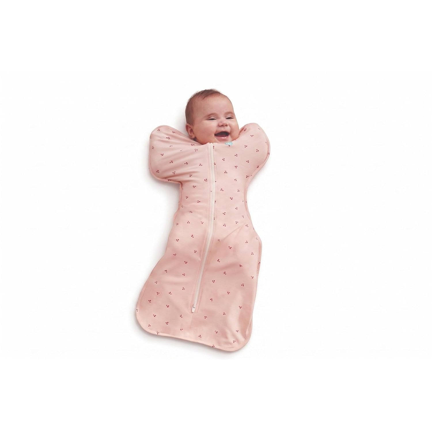 Love To Dream Swaddle Up Viscose from Bamboo, Arms Up Position, Natural Arms Up Position, Self-Soothing, 1.0 TOG (20-24°C) Ideal for Moderate Temps, Cherries Blush, Medium
