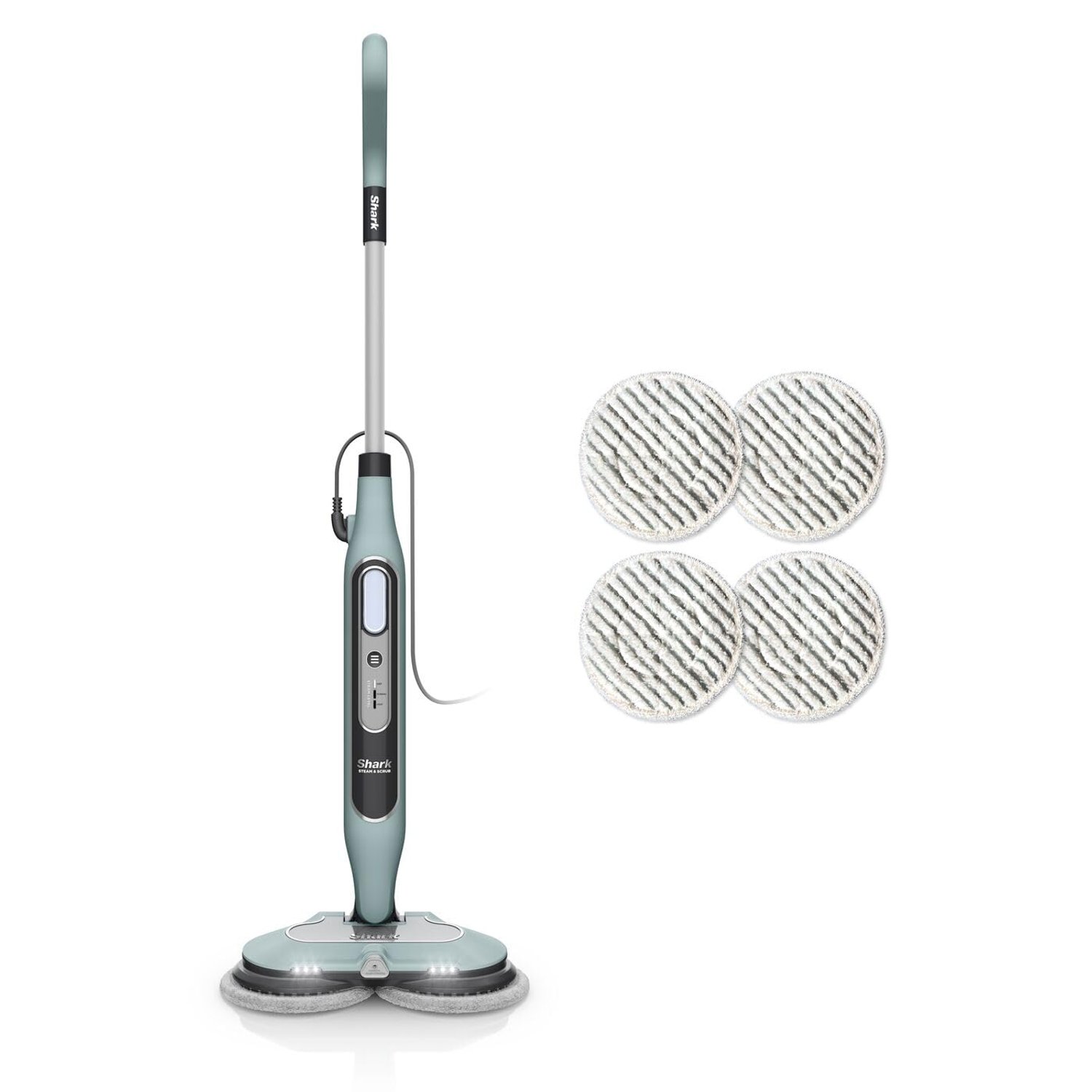 Shark Automatic Steam Mop with Blaster & 6 Gripping Pads, 3 Tiers, Stain & Dirt Removal, All Sealed Hard Floors, 8m Cord, Standard, Sage Green, S8201UKCP
