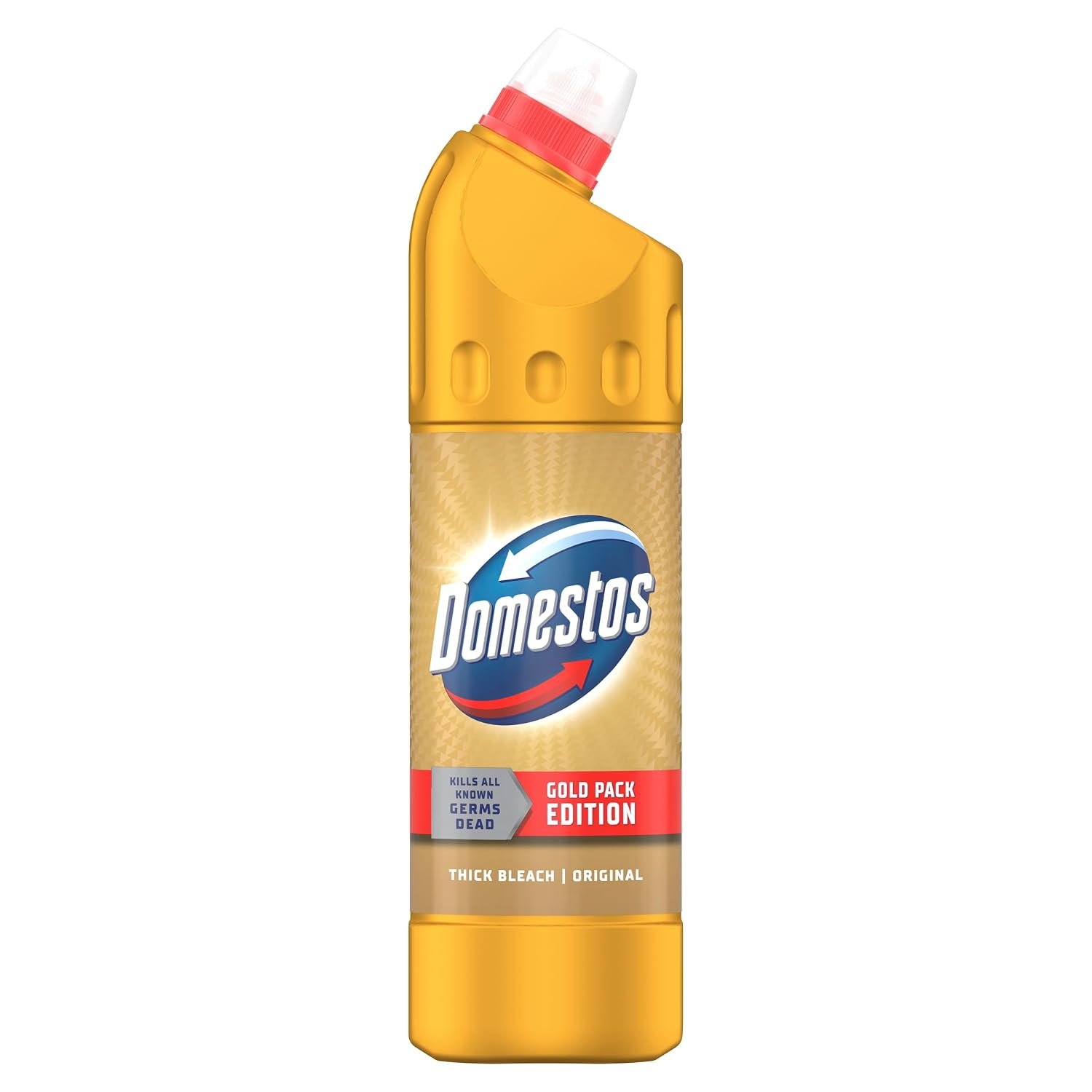 Domestos Original Gold Pack Edition Thick Bleach disinfectant that eliminates 99.99% of bacteria and viruses* unstoppable strength 750 ml