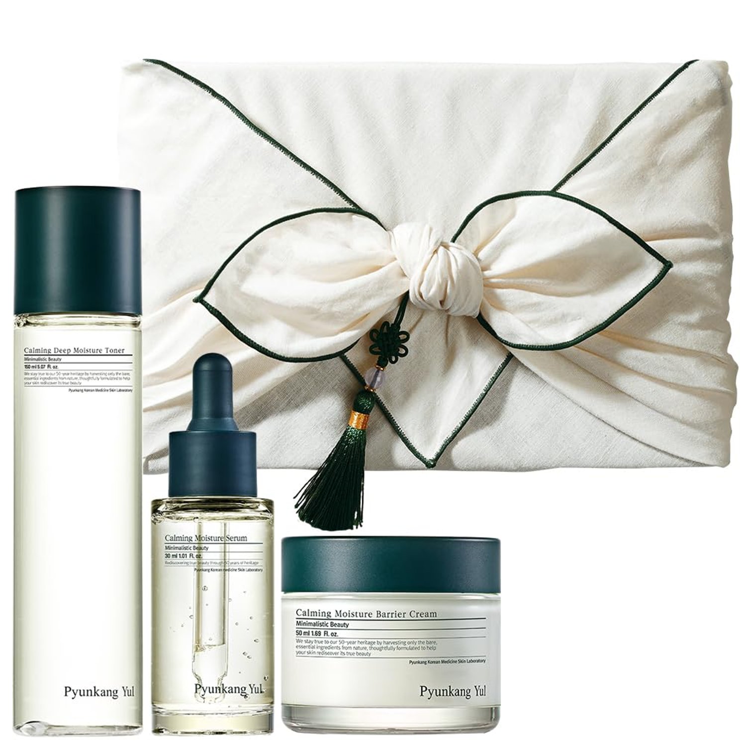 Pyunkang Yul PKY Calming Skincare Gift Set with Premium Gift Wrapping, Mother’s Day Gift, Instantly Calms Sensitive Skin, Toner, Soothing Serum & Hydrating Cream, Vegan Korean Skincare (3-Item Set)