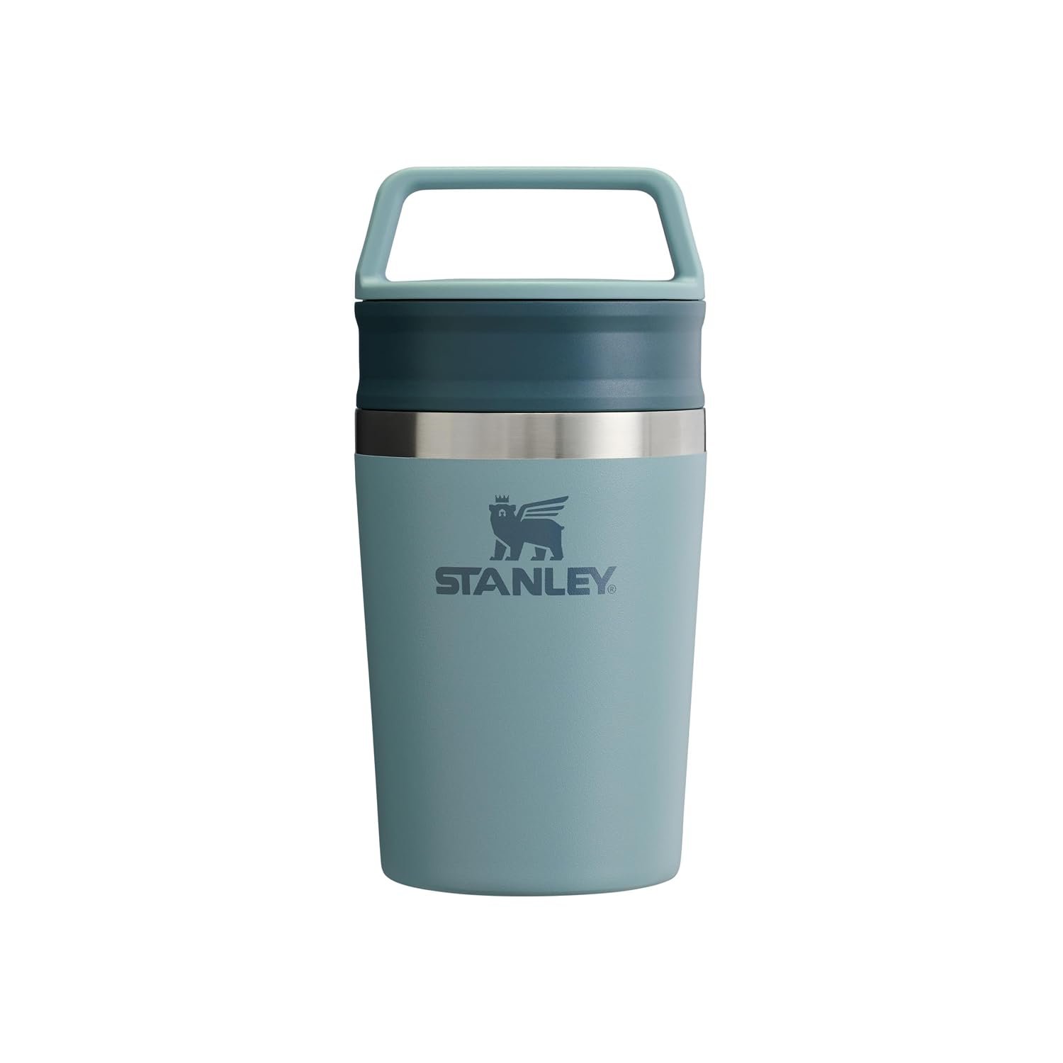 STANLEY 1913 Cafe to-Go Travel Mug 0.23L - Keeps 3 Hours Hot - 4 Hours Cold - Stainless Steel Thermal Mug - Dishwasher Safe - Easy-Carry Handle - Insulated Coffee Cup - Shale