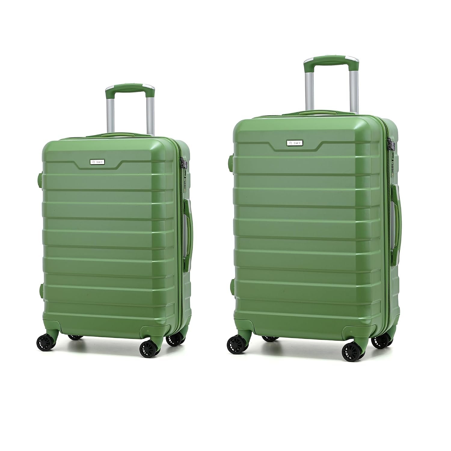 RMW Suitcase Large Medium Cabin Size Hard Shell Lightweight 4 Dual Spinner Wheels Trolley Luggage Suitcase Hold Check in Luggage TSA Combination Lock (Army Green, Medium 24" + Large 28")