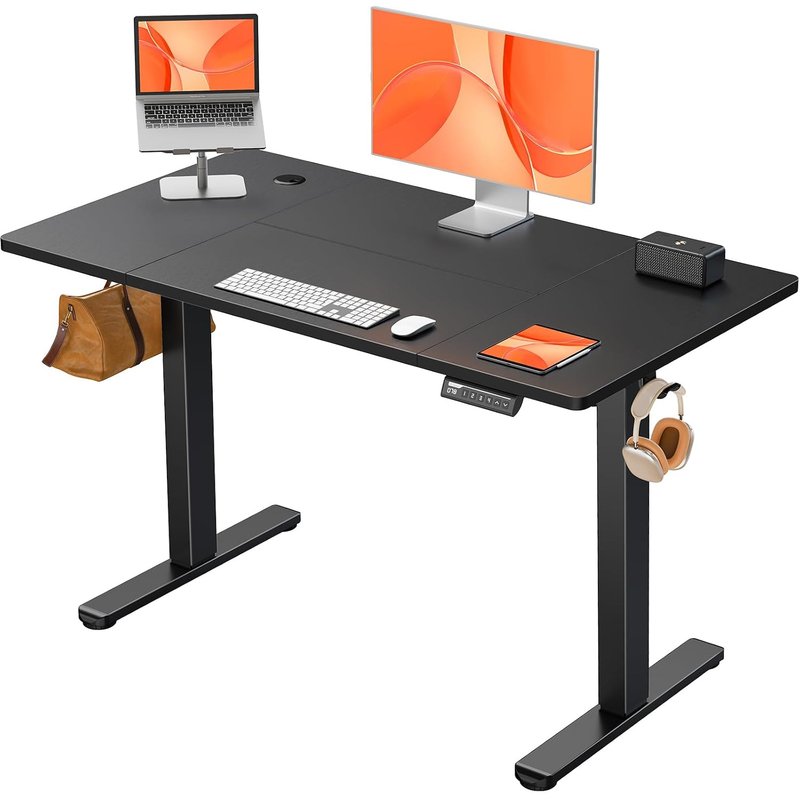 ErGear Electric Standing Desk Height Adjustable 120 x 60cm, Sit Stand Desk with 4 Memory Smart Pannel, Home Office Desk with Splice Board