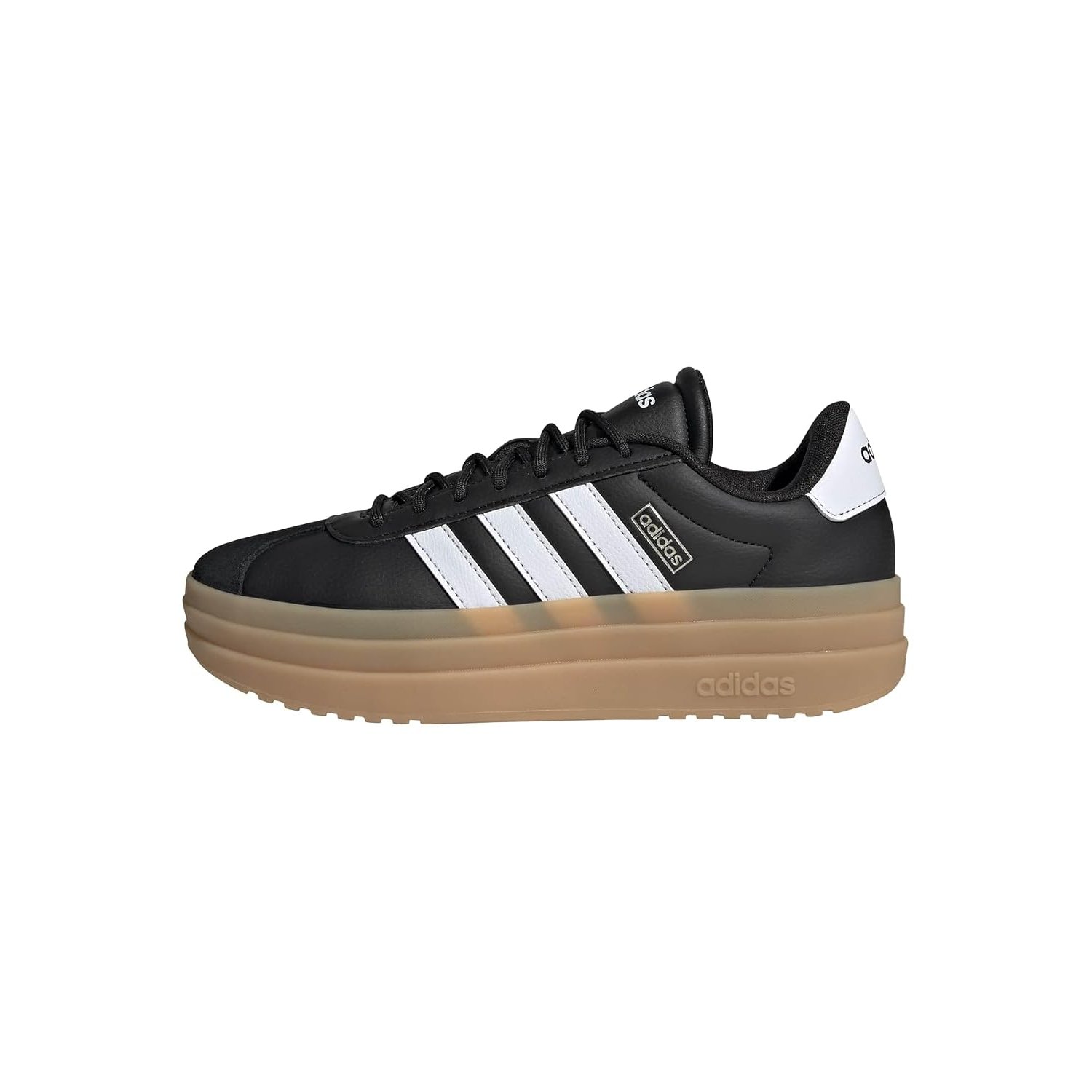 adidas Women's VL Court Bold Shoe, Black/White/Cyber Metallic, 5.5