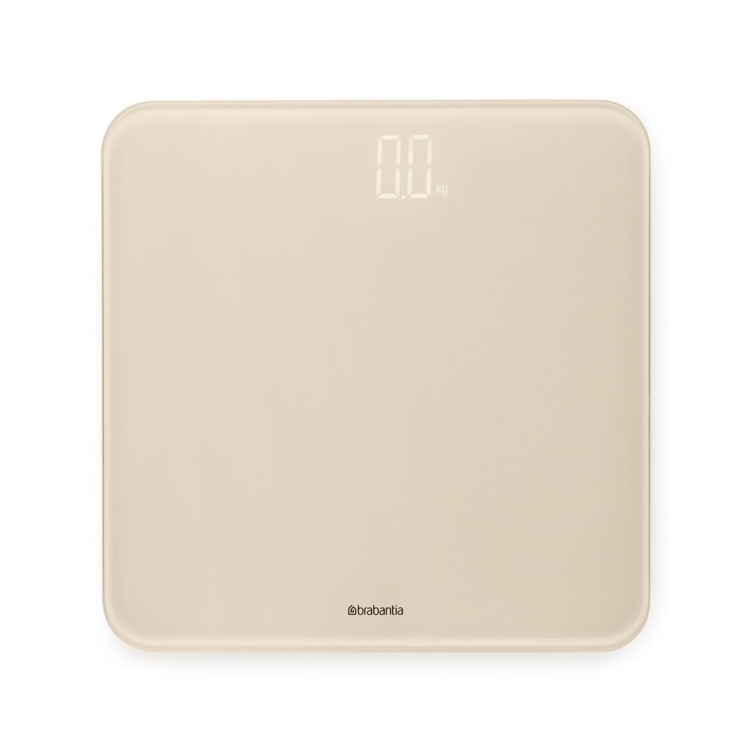 Brabantia - ReNew Digital Bathroom Scale - Battery Powered - Glass Weighting Scale weighs up to 397 lb - Accurate System - Soft Non-Slip Feet - 4x AAA Batteries Included - Soft Beige - 30 x 30 cm