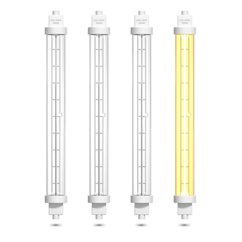 TobeBright 500W Gantry Lights Jacket Food Lamp 240V, 220MM R7s Food Heat Lamp Food Safe Catering Bulbs R7S Halogen Food Heater Bulb for Canteen Buffet Cater Events Kitchen Hospitality,4-Pack
