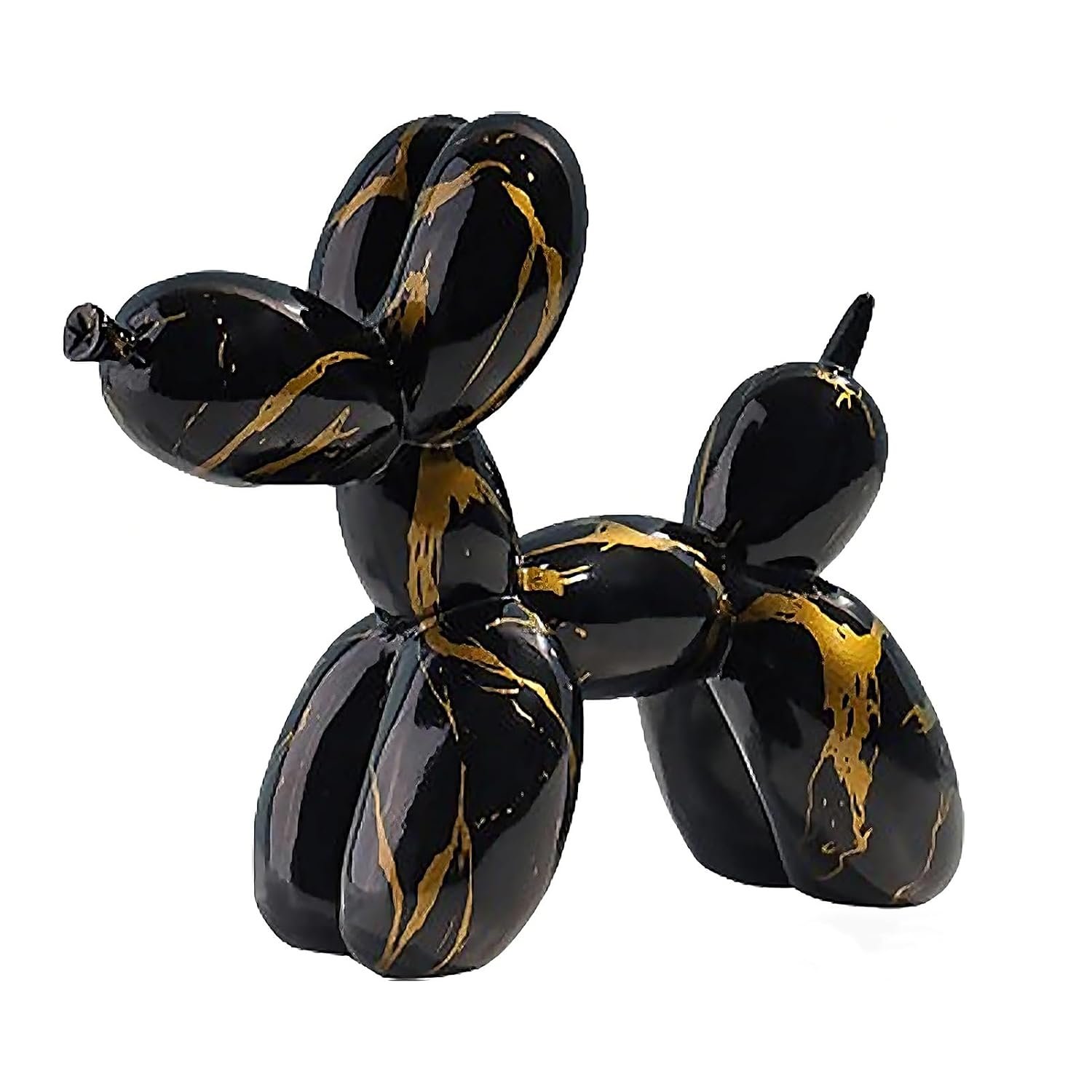 JJIW Balloon Dog Ornament, Balloon Dog Sculpture, Dog Ornaments For All Types Of Homes, Resin, 21 * 8.6 * 17cm (Black Gold)