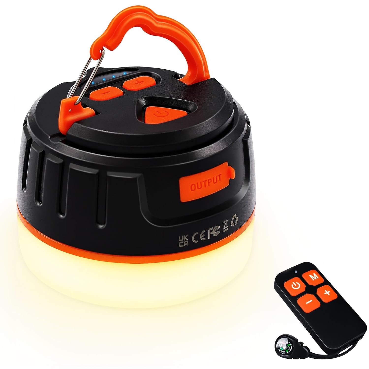 lanktoo Rechargeable Camping Lantern with Remote Control & Power Bank - USB C Camping Light 300H Running, 5 Modes Waterproof Tent Light W/ Magnetic Base for Power Cut Fishing Emergencies
