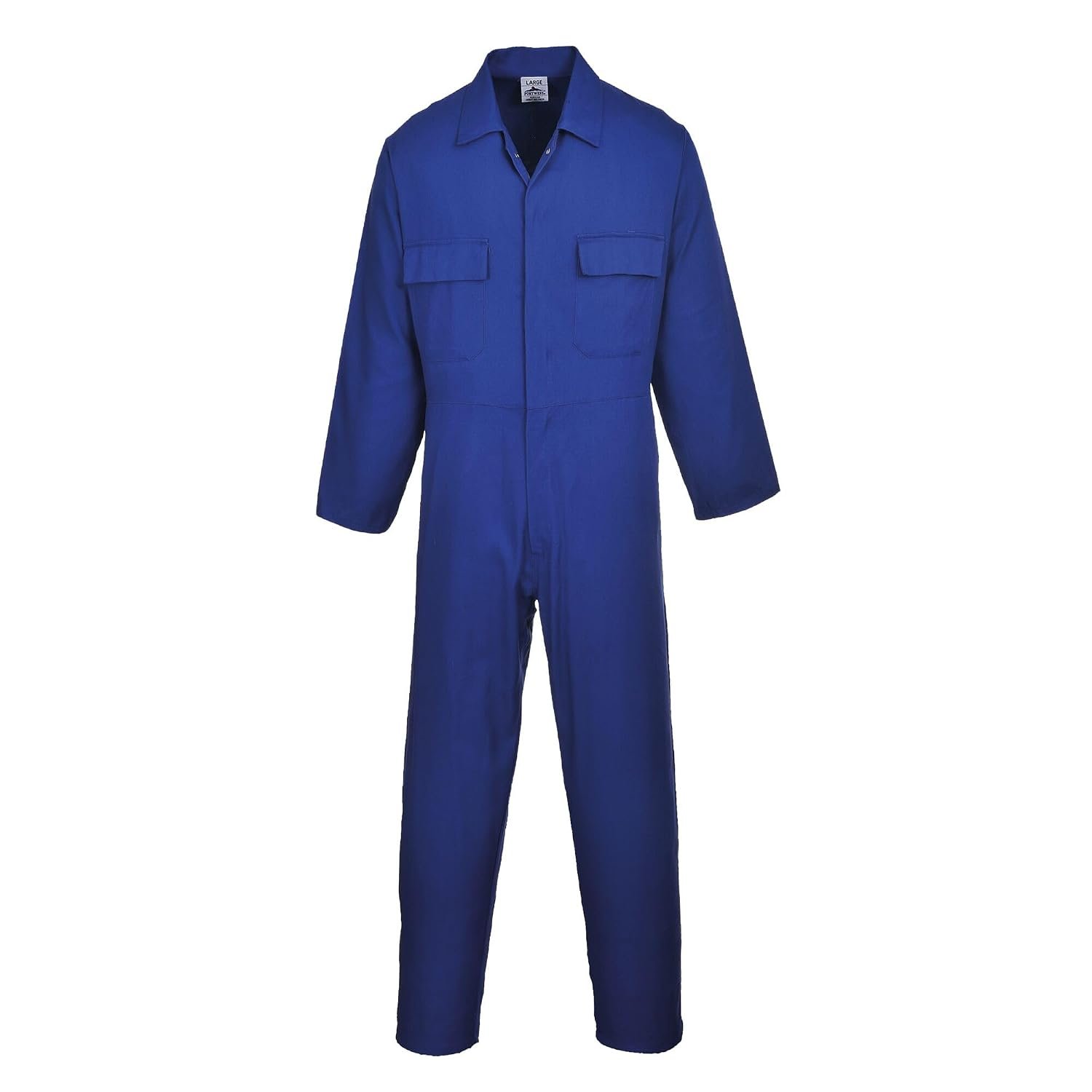 Portwest S999 Classic Collection Protective Polycotton Work Coverall Men's Boiler Suit Work Overalls Workwear Unisex Six Pockets Elasticated Waist 40+ UPF, Regular, Royal Blue, M