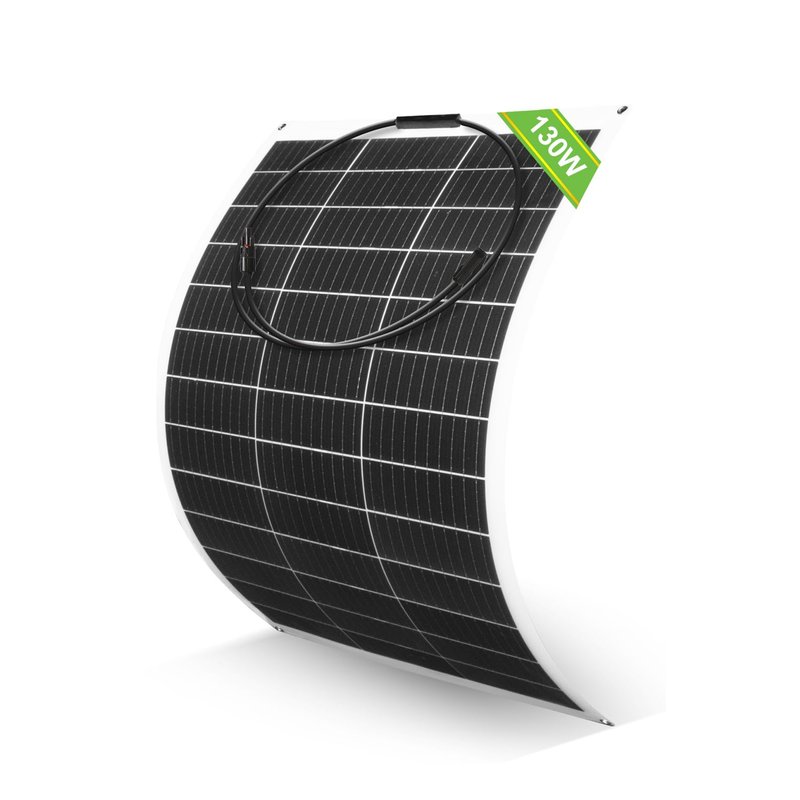 ECO-WORTHY Flexible Solar Panel 130W 12V Monocrystalline Semi-Flexible Solar Panel for Motorhome,Boats,Roofs,Sailing,Balcony,Off-Grid Solar Panel Kit