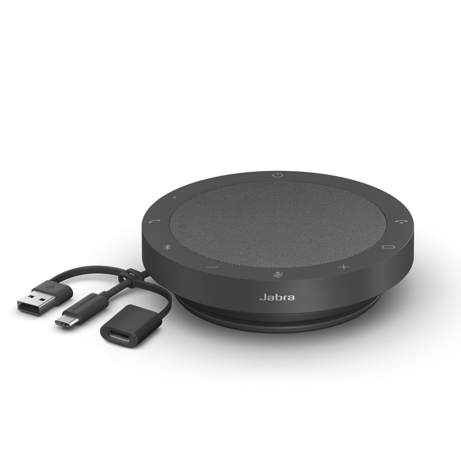 Jabra Speak2 55 Wireless Bluetooth Speakerphone with 4 Noise-cancelling Mics, Full-range 50mm Speaker, Wideband Audio, Compact and portable - MS Teams Certified, Works with Other Platforms - Dark Grey