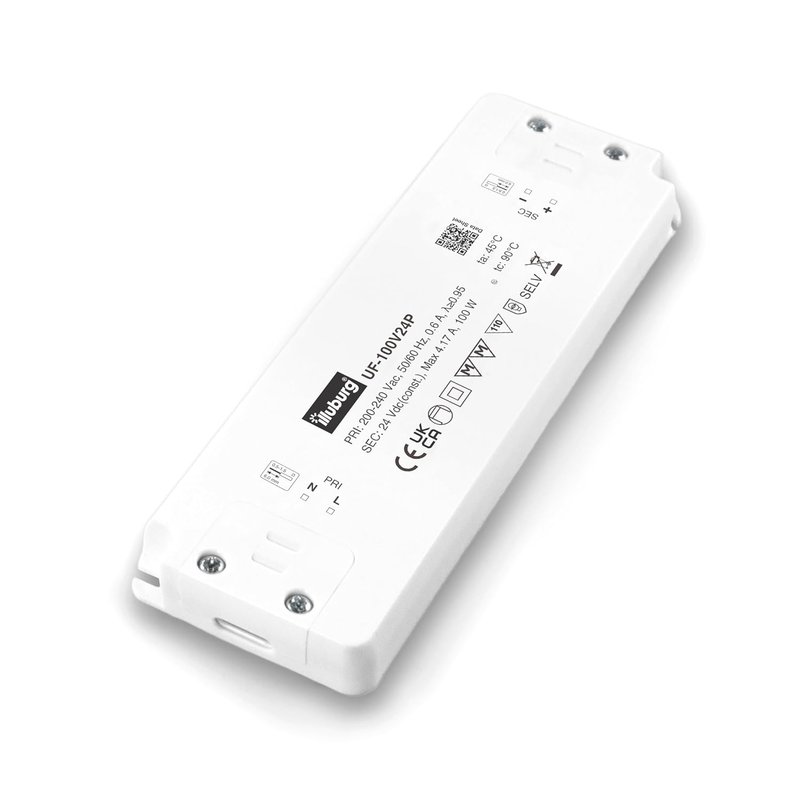 illuburg LED Driver 24V 100W Flat Flickerfree for LED Strip Spot Light Power Supply Transformer