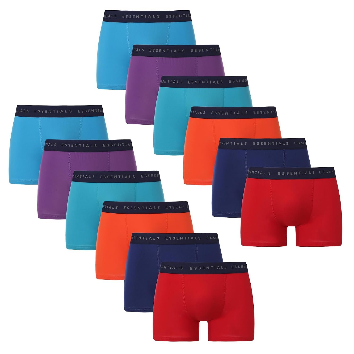The Essentials Wardrobe 12PK Mens TEW Boxer - Bright - XX Large