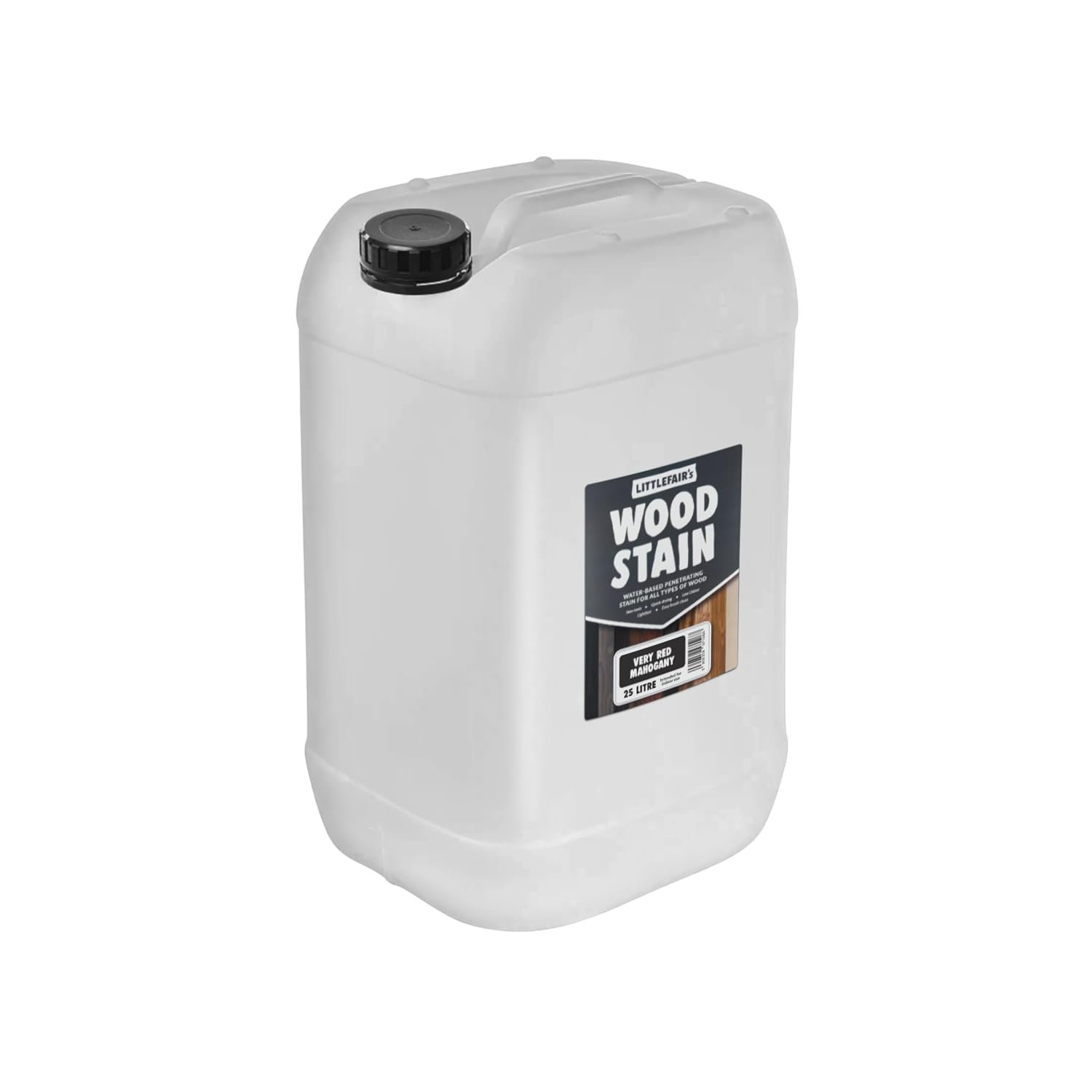 Littlefair's Wood Stain Water-Based - (Very Red Mahogany) – Non-Toxic, Eco-Friendly & Quick Drying - Easy-to-Apply, Concentrated Formula for All Wood Types – 25 LTR