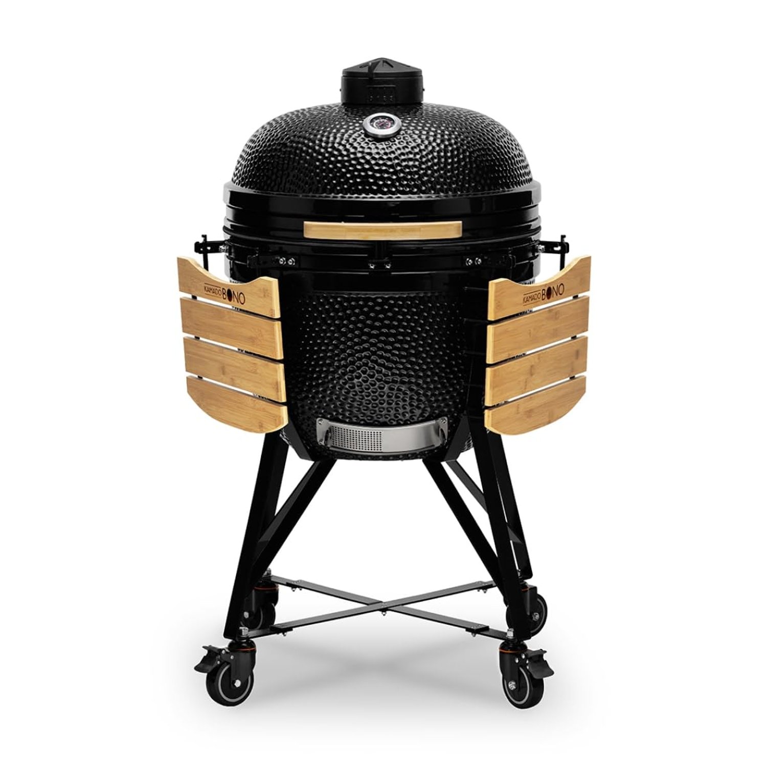 KAMADO BONO Ceramic BBQ Grill, 25" Grande Limited, Black I Kamado BBQ Charcoal Grill with Dual Zone Grilling System I Egg BBQ Smoker for Cooking, Smoking & Baking