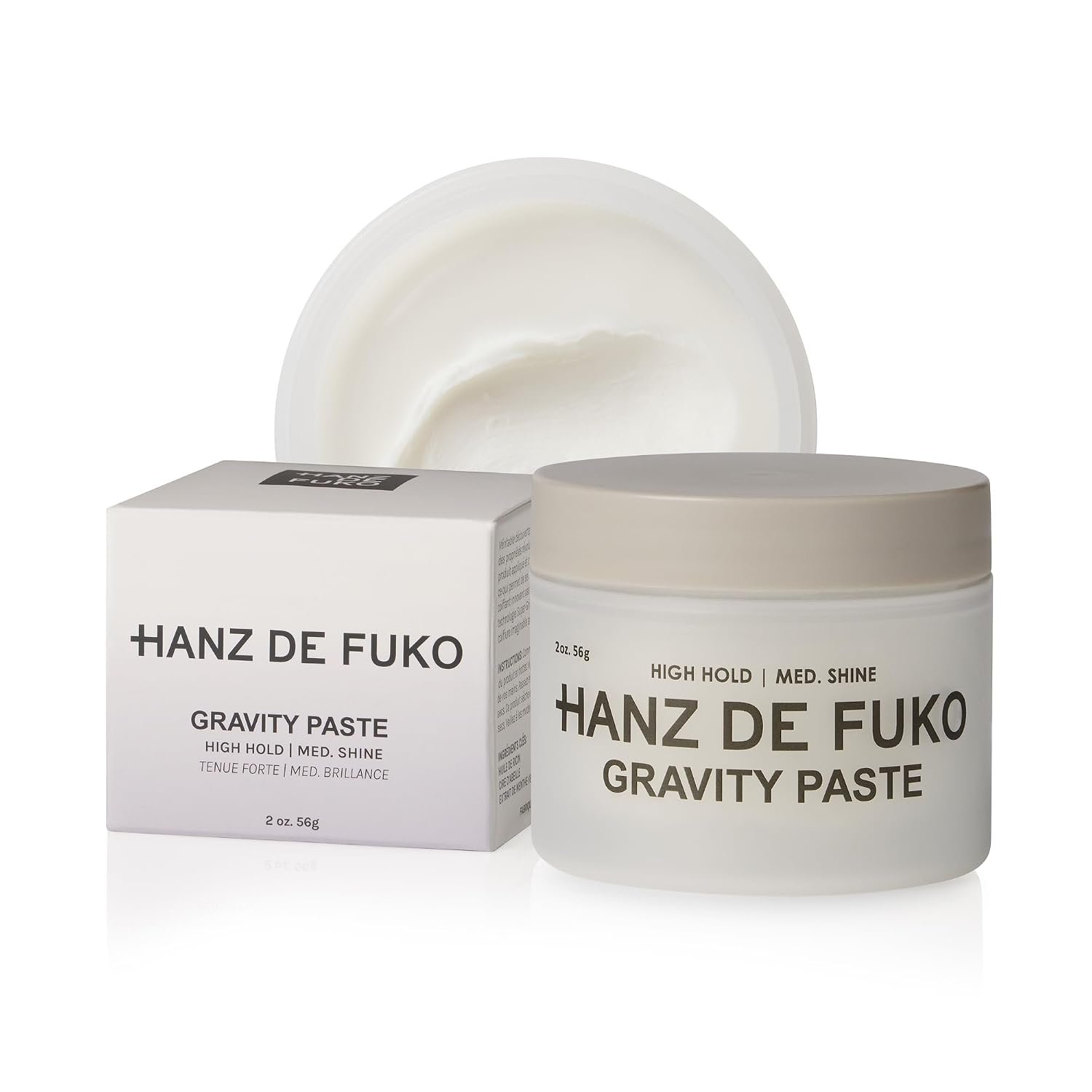 Hanz de Fuko Gravity Paste – Premium Men’s Hair Styling Pomade – High Hold, Medium Shine Finish – Certified Organic Ingredients - 56g
