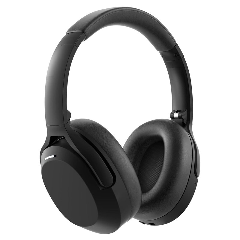Rebocico Active Noise Cancelling Headphones, Wireless Bluetooth Over-Ear Headphone with Microphone,120H Playtime, Foldable Overhead Headphones with Deep Bass, Fast Charging for Home Travel Office