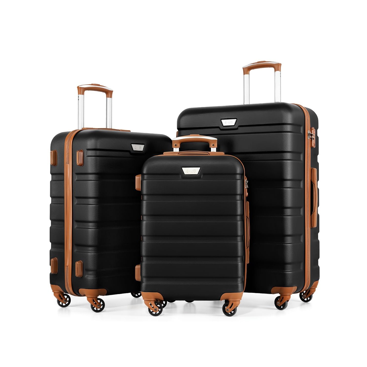 COOLIFE 3 Piece Luggage Set for Family,ABS+PC, Lightweight Durable Suitcase