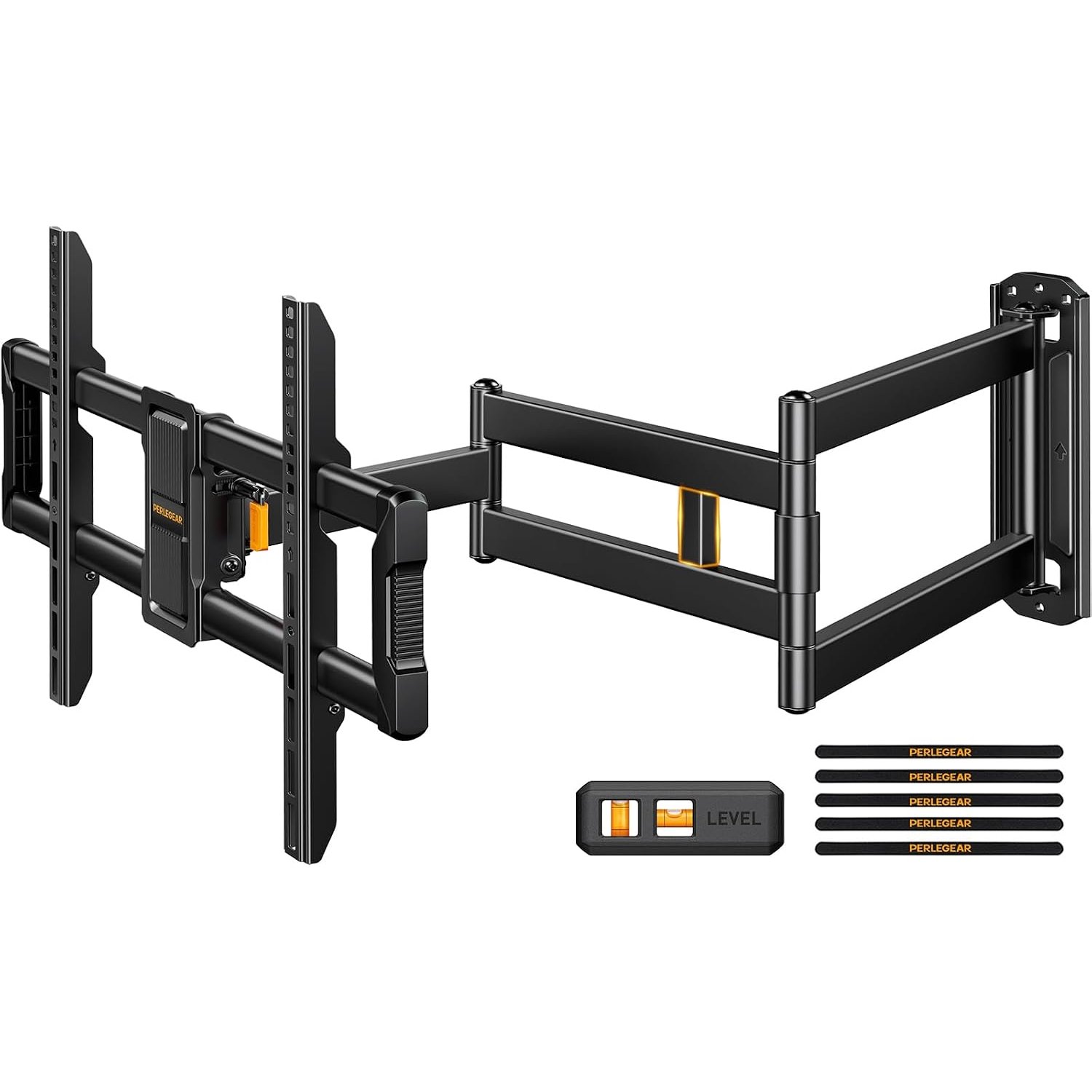 Perlegear TV Wall Bracket, 943mm Long Arm for 42-84 Inch TVs, Extra Long Reach Wall Mount, Articulating Arm Full Motion TV Bracket with Swivel & Tilt, Holds up to 68 kg, Max VESA 600x400mm