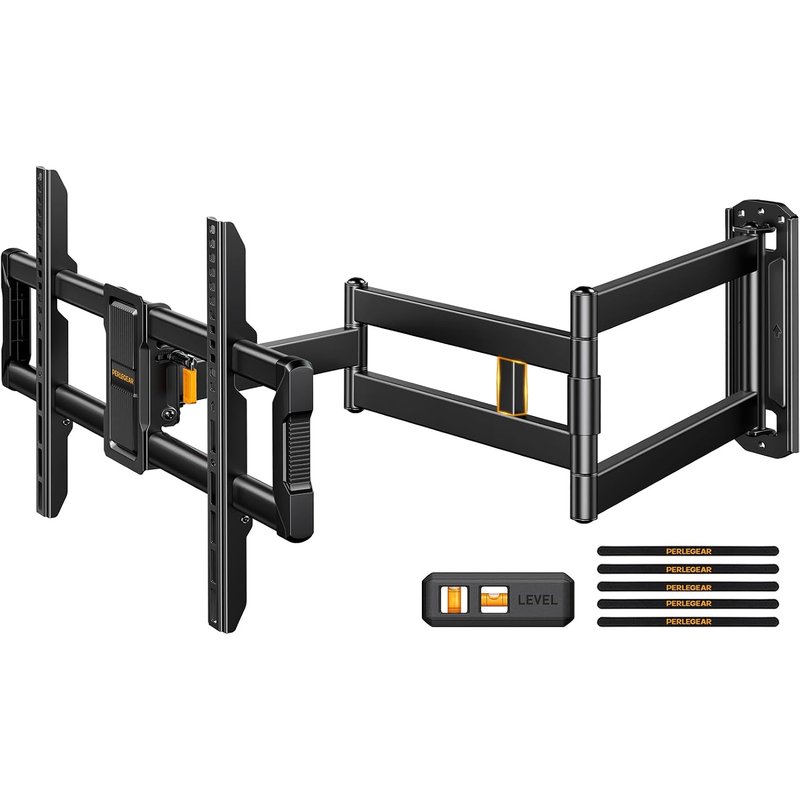 Perlegear TV Wall Bracket, 943mm Long Arm for 42-84 Inch TVs, Extra Long Reach Wall Mount, Articulating Arm Full Motion TV Bracket with Swivel & Tilt, Holds up to 68 kg, Max VESA 600x400mm