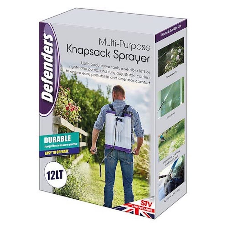 Defenders Knapsack Multi-Purpose Pressure Sprayer Backpack – 12L, Ideal for Garden Plants, Lawns, Pesticides, Fungicides and Home Care