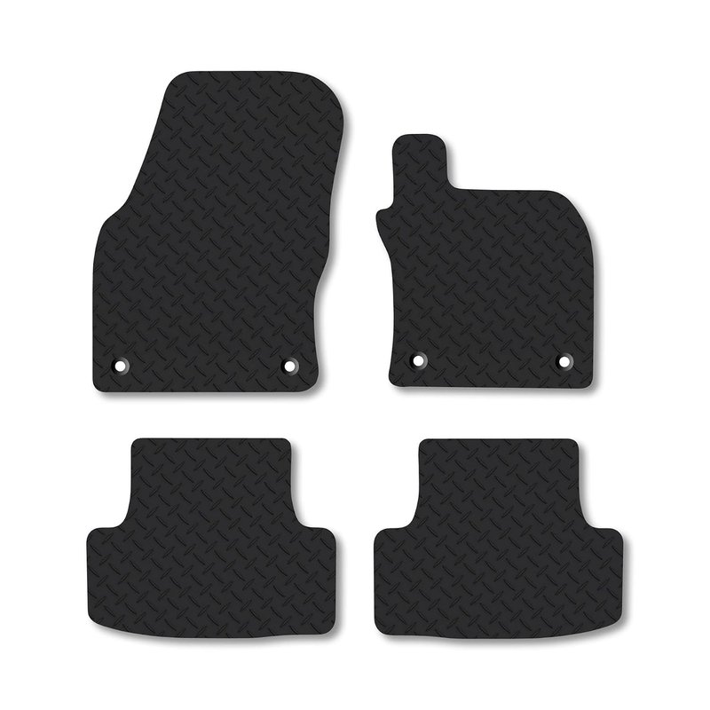 Fits Skoda Karoq (2017+) Heavy Duty Thick Rubber Car Mats Accessories Tailored Fit Front Rear Set Compatible Accessory Waterproof Durable Non-Slip 5mm Full Coverage Protection with Clips
