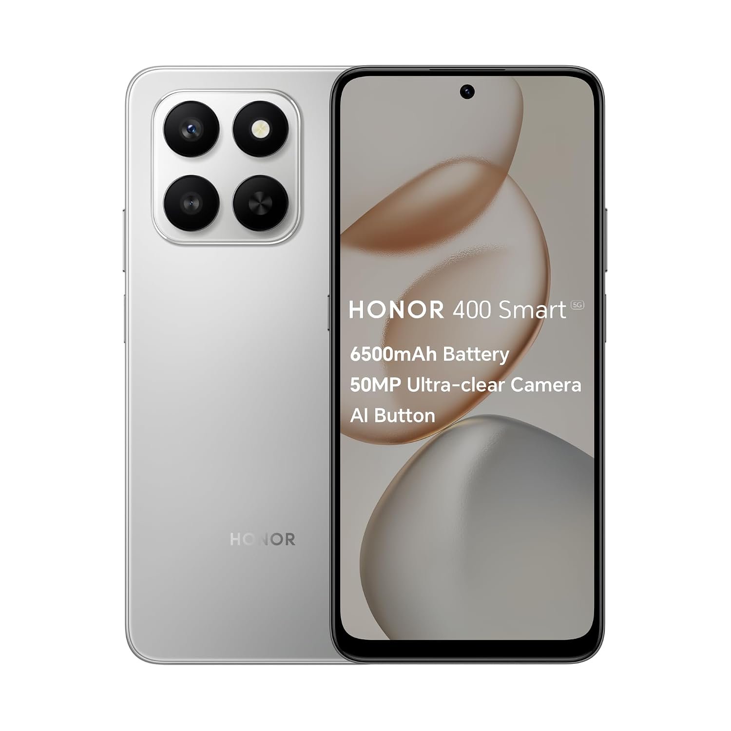 HONOR 400 Smart 4G Mobile Phone Unlocked, 6.77-Inch 120Hz Enhancement Display,6350mAh All Day Battery,108MP Ultra-clear Camera,AI Button,6GB+128GB,5-star Drop Resistance,Dual SIM, Android 15,Black
