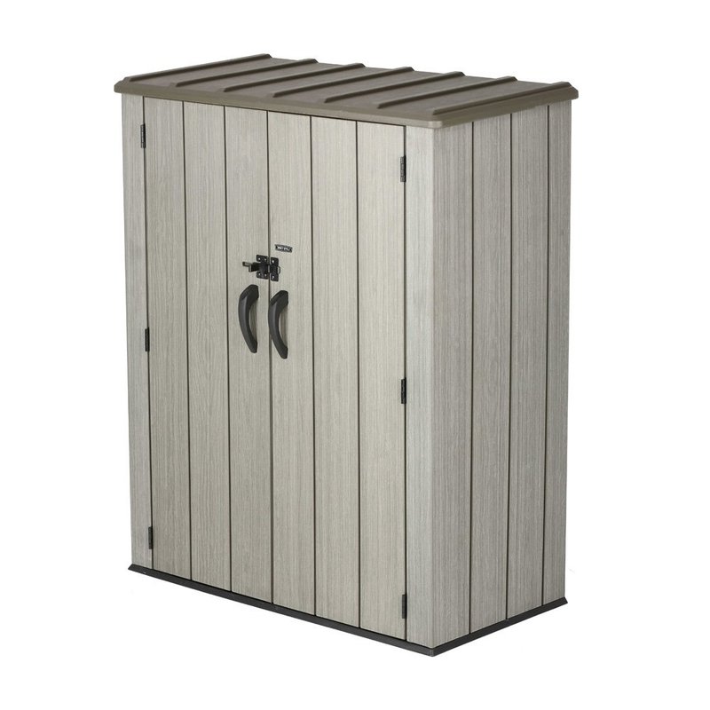 Lifetime 60209 Vertical Storage Shed, Brown Roof, 74 x 142 x 174 cm
