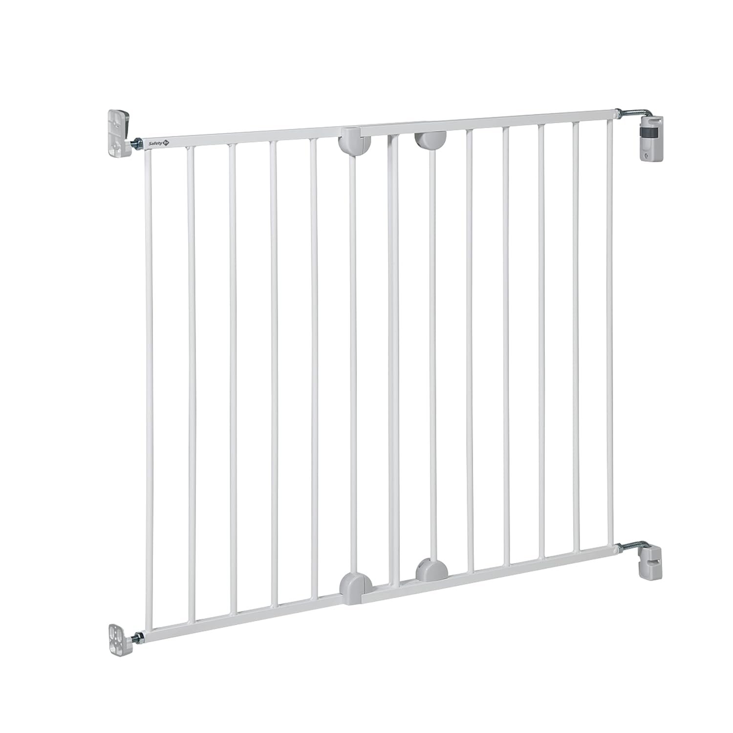 Safety 1st Wall Fix Extending Metal Gate, Adjustable Stair Gate, 62 – 102 cm, Veligheid Fence Baby, One-Hand Opening, Easy to Attach and Remove, No Stumbling Hazard, White