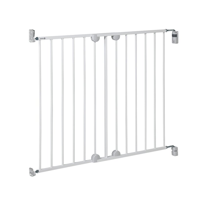 Safety 1st Wall Fix Extending Metal Gate, Adjustable Stair Gate, 62 – 102 cm, Veligheid Fence Baby, One-Hand Opening, Easy to Attach and Remove, No Stumbling Hazard, White