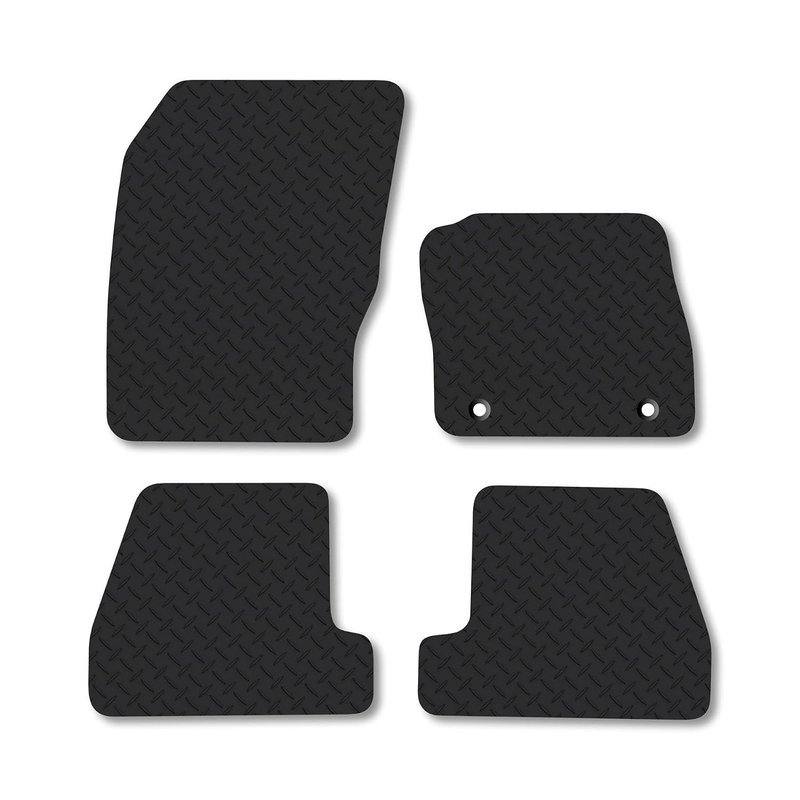 Ford Focus Hatchback (2010-2014) 5mm Rubber Car Mats Compatible Premium Durable Tailored Fit Heavy-Duty Floor Mats Set Accessory Waterproof Durable Custom Fit Water Resistant Easy-Clean