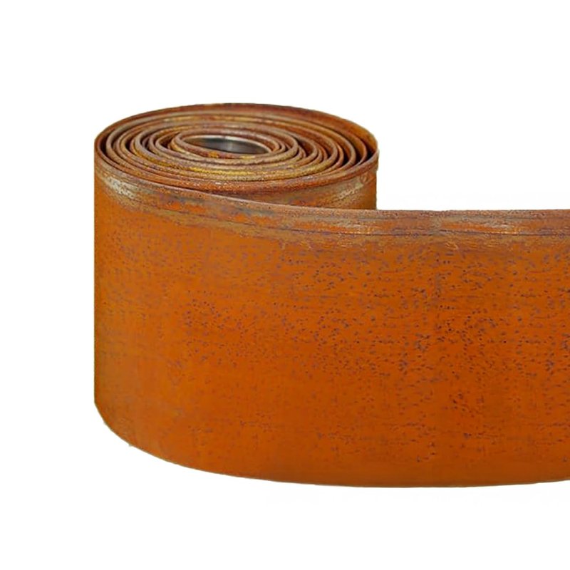 Corten Steel Metal Lawn Edging 10 Metre (33ft), Roll, Pre-Rusted Metal Garden Edging 14 cm High, Easy to install Garden Edge Border, Safety Gloves Included (RUST, 10M)