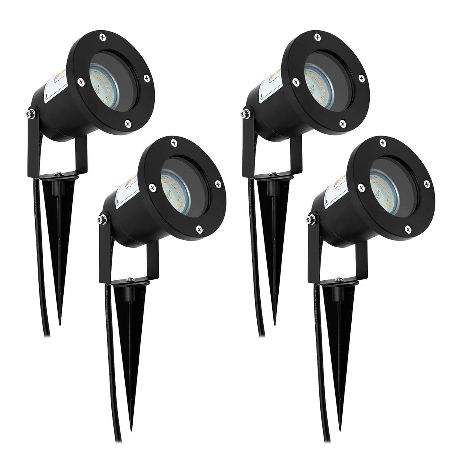Wondlumi 4X Garden Spike Lights, Upgraded GU10 Spot Light Mains Powered 240V Landscape Spotlights IP65 Waterproof Outdoor Garden Uplights for Pathway Yard Patio, No Bulbs
