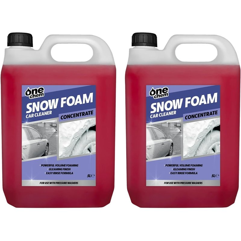 One Chem Pressure Washer Snow Foam Car Cleaner, 2 x 5L, High-Foaming Concentrate, Solvent-free, Cherry
