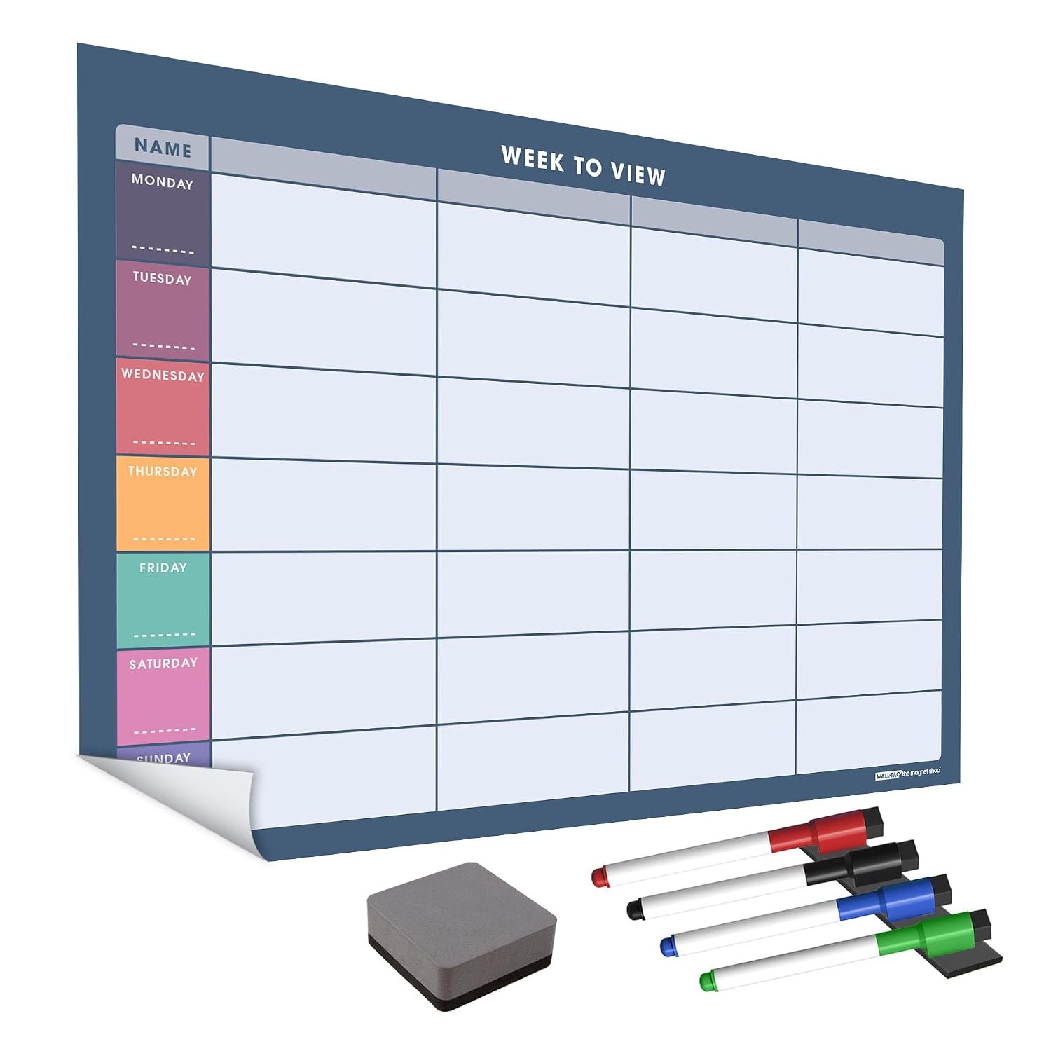 WallTAC A2 Weekly Planner Whiteboard Sticker for… view 1