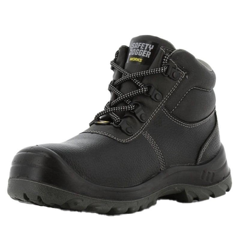 SAFETY JOGGER Safety Boot - BESTBOY - Steel Toe Cap S3/S1P Work Shoe for Men or Women, Anti Slip Puncture Resistant Steel Sole, Shock Absorbing, Water and Oil Repellant Safety Shoe, UK 10 EU 44, Black Leather