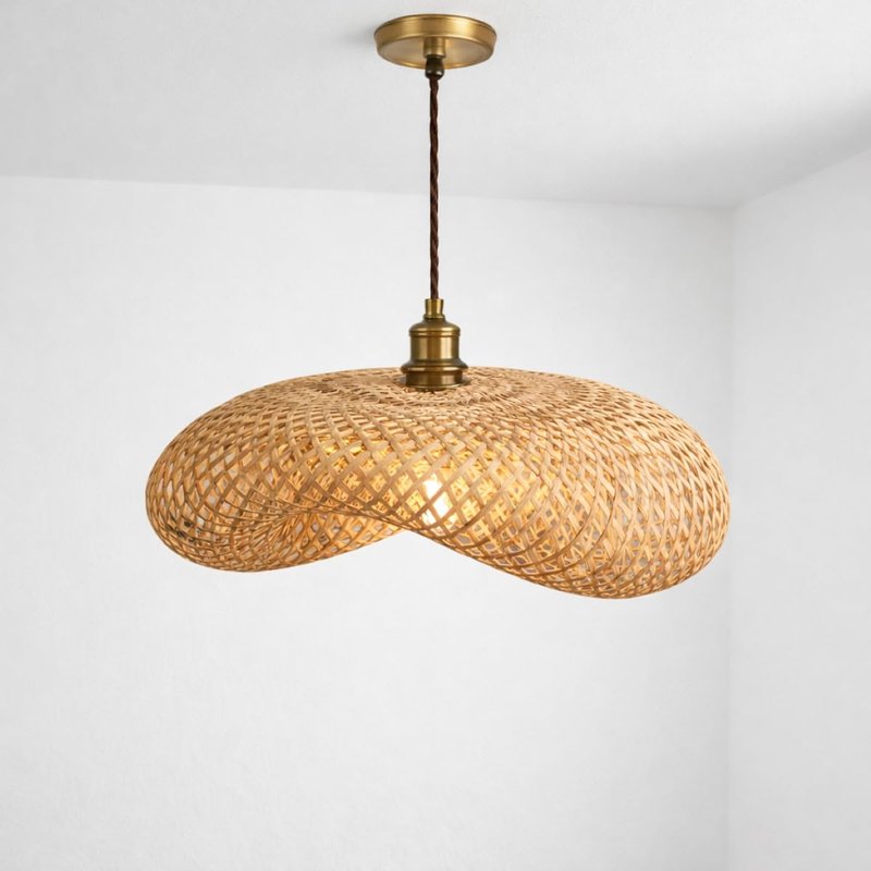 CGC Lighting Indoor Ceiling lamp Shade Hand Made Bamboo Easy fit Non Electrical (Arina Bamboo)