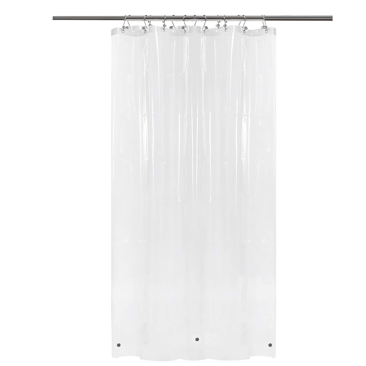 Barossa Design - Shower Curtain with 3 Magnets PEVA Waterproof PVC Free Metal Eyelets Transparent 48 x 72 Inch