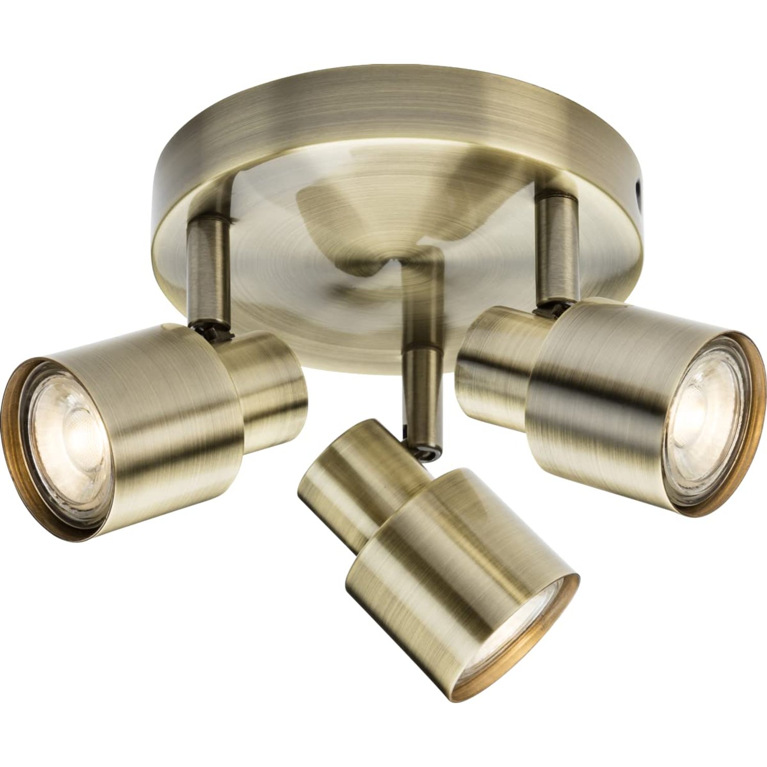 Knightsbridge Triple GU10 Spotlight in Antique Brass
