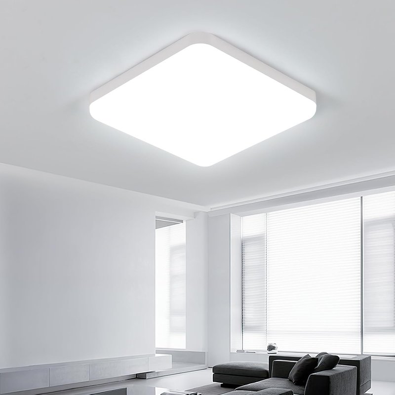 Comely LED Ceiling Light 25 cm, 32 W Cool White, IP54 Waterproof, Square, Flat LED Ceiling Light for Bathroom, Kitchen, Balcony, Hallway, Bedroom
