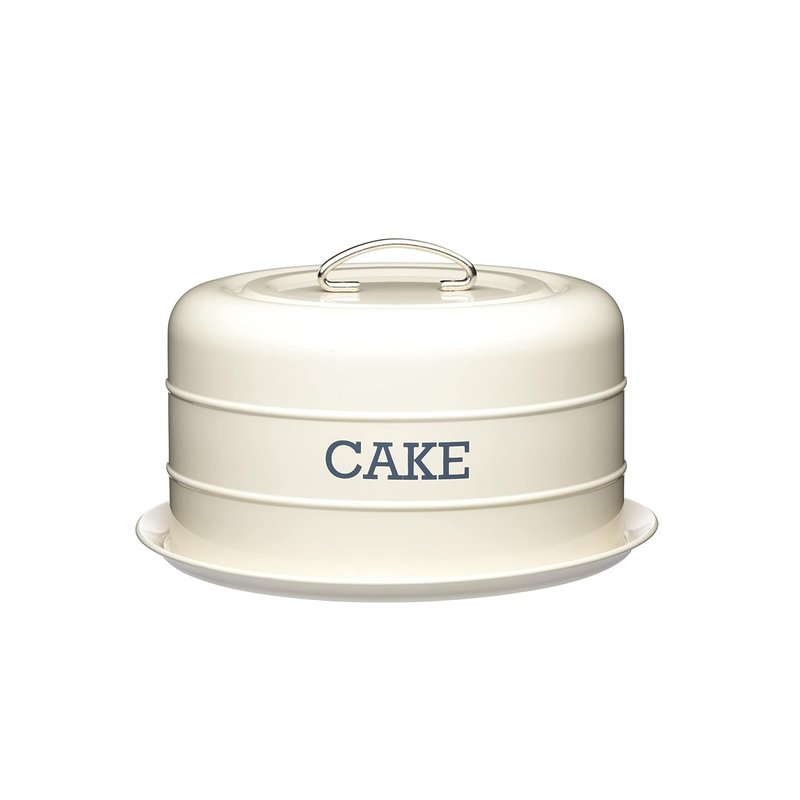 KitchenCraft Living Nostalgia Airtight Cake Storage Tin / Cake Dome, 28.5cm - Antique Cream