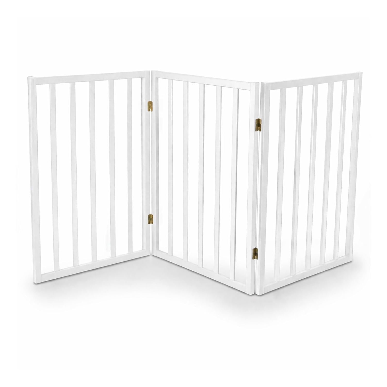 Oypla White Dog Safety Folding Wooden Pet Gate Portable Indoor Barrier