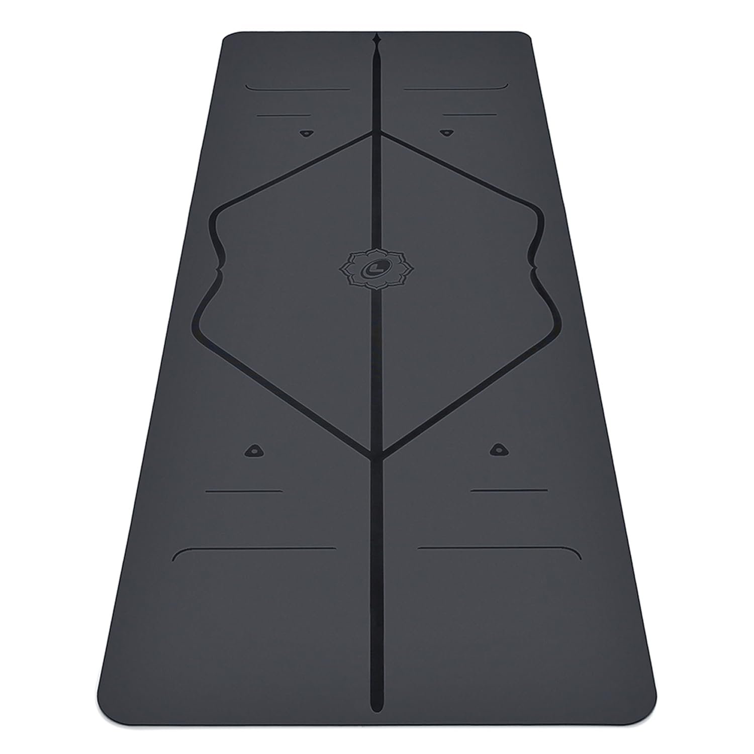 Liforme Original Yoga Mat – Free Yoga Bag Included - Patented Alignment System, Warrior-like Grip, Non-slip, Eco-friendly and Biodegradable, sweat-resistant, 4.2mm thick mat for comfort - Grey