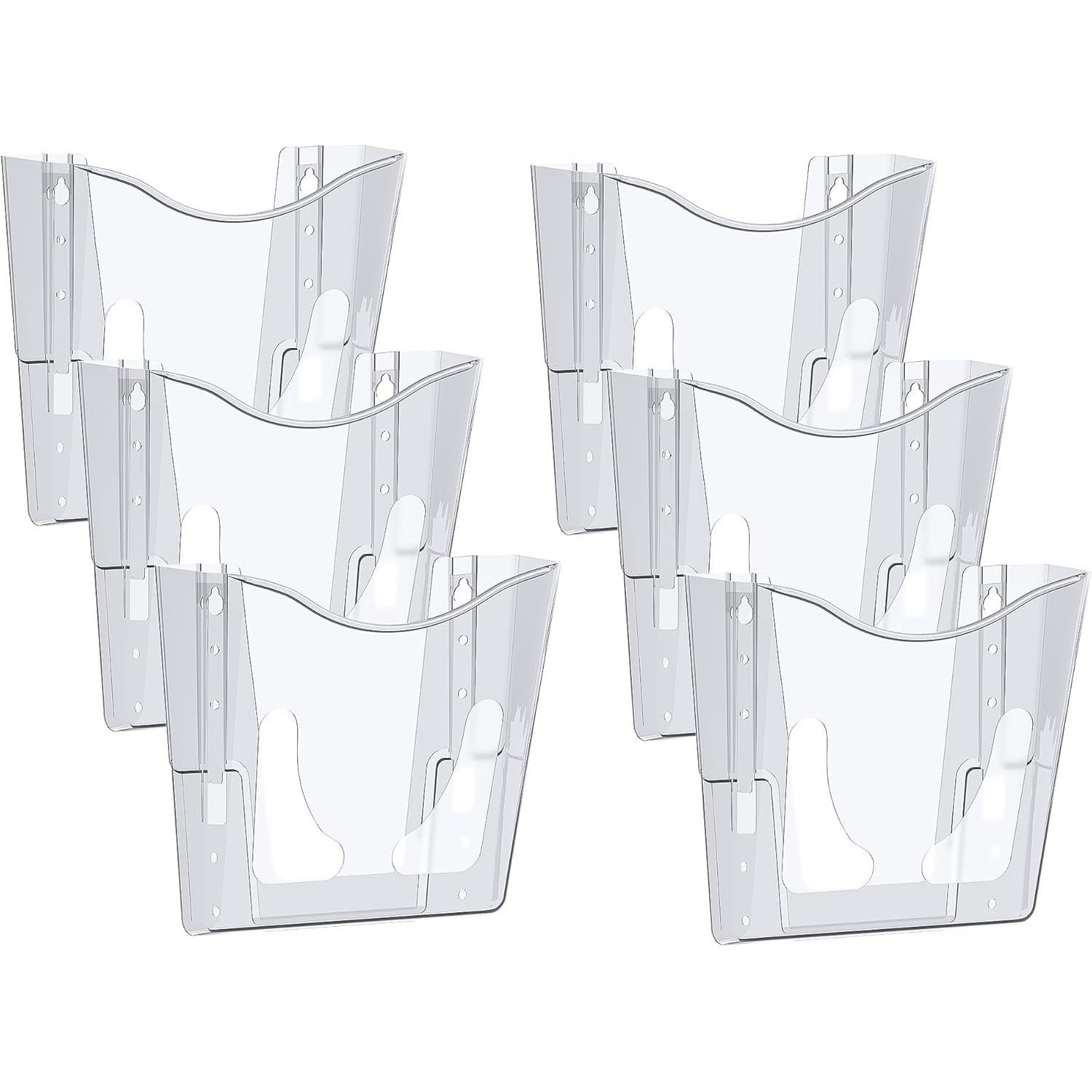 Deflecto A4 Wall Mounted Magazine File Holder - Perfect for Folders, Files, Mails & Brochure - Clear Racks for Home Office with Sleek Portrait Design