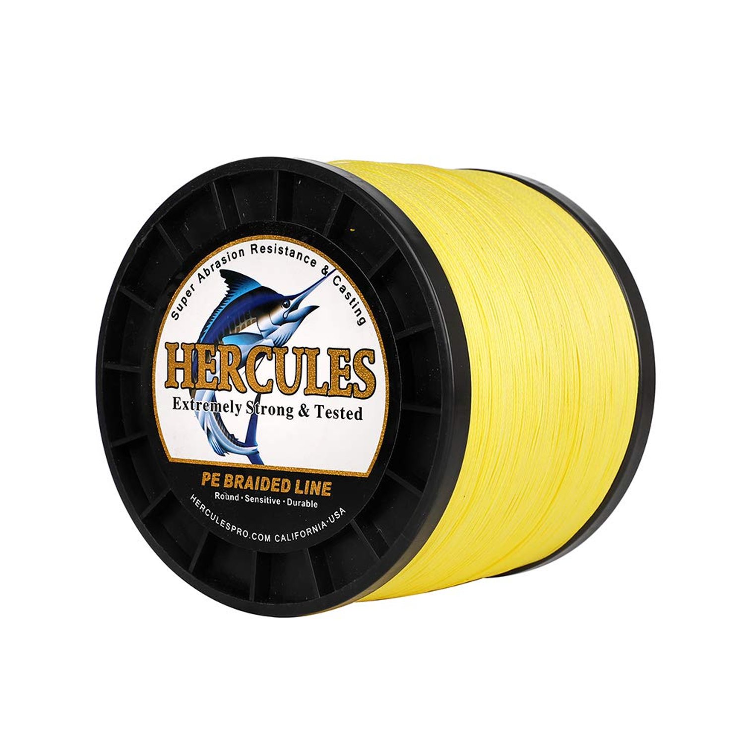 Hercules Super Cast 1000M 1094 Yards Braided Fishing Line 250 LB Test for Saltwater Freshwater PE Braid Fish Lines Superline 8 Strands - Yellow, 250LB (113.4KG), 1.00MM