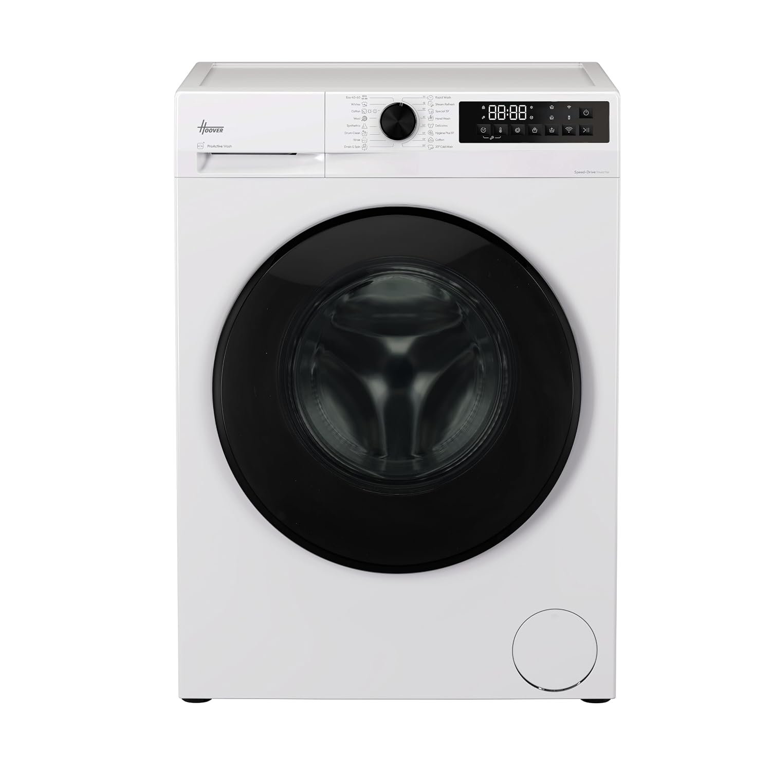 Hoover Pro Wash&Dry Series 3 Freestanding Washer Dryer, 8kg Wash + 5kg Dry, 1400 RPM, A-10% Rated, Wi-Fi Connected, ProActive Wash, White & Black Door, 48x60x85 cm - HBWR 485SB6-80