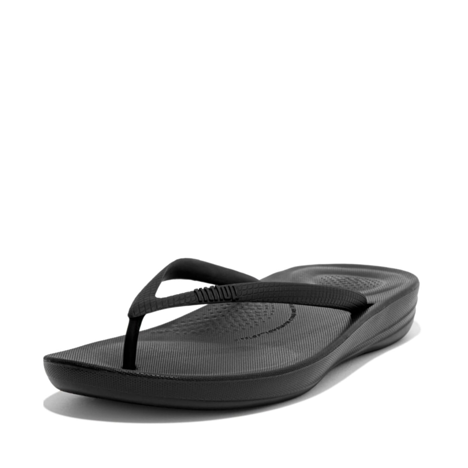 FitFlop Women's iQushion Ergonomic Flip Flops - Lightweight & Comfortable with Natural Arch Support - All Black - 7 UK